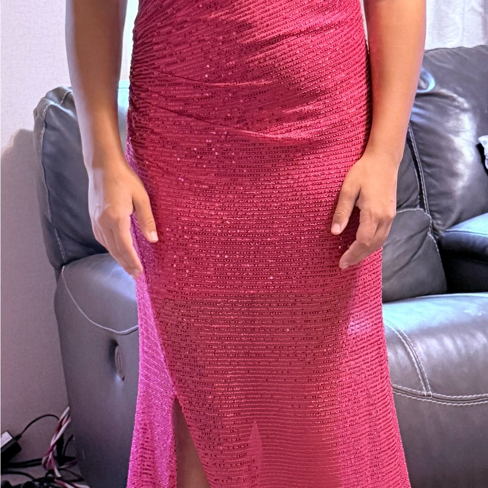 Elegant Pink Sequin Dress